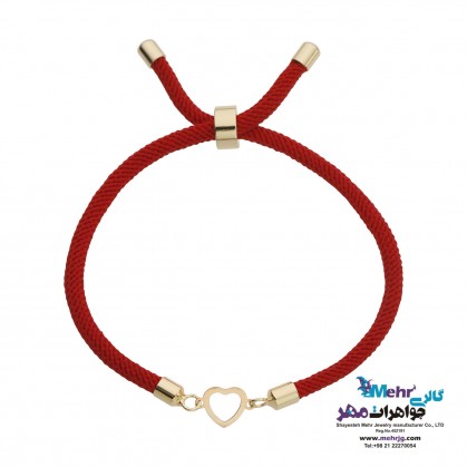 دستبند طلا و بافت - طرح قلب-MB1669